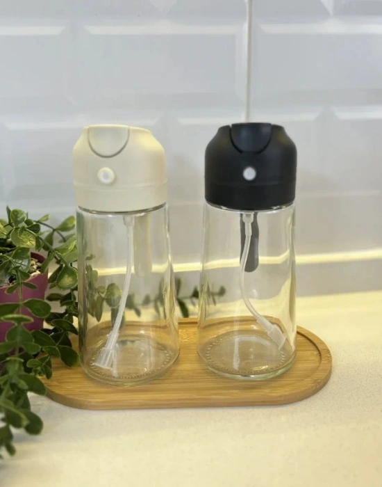 2in 1 Cam Çift Fonksiyonlu Yağdanlık Sprey Yağ Şişesi 550 Ml