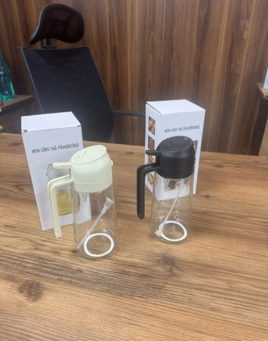 2in 1 Cam Çift Fonksiyonlu Yağdanlık Sprey Yağ Şişesi 550 Ml