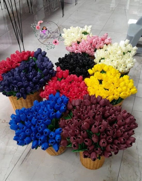 Yapay Lale Çiçek 10lu Demet