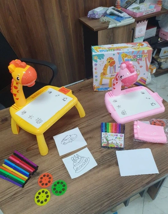 Projeksiyonlu Pembe Zürafa Mini Çizim Masası