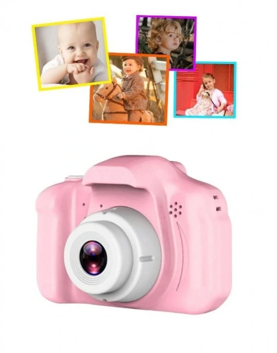 Dijital Oyunlu Çocuk Fotoğraf Makinesi Pembe