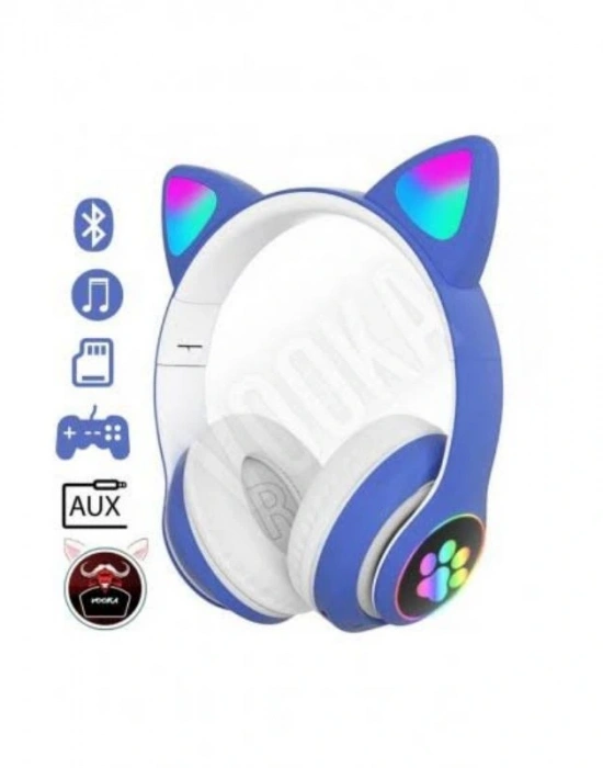 Kedili Kulaklık Mavi