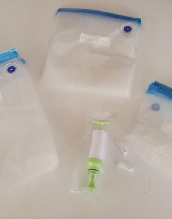 15li Vakumlu Gıda Yiyecek Saklama Poşeti Torbaları Ve Pompası