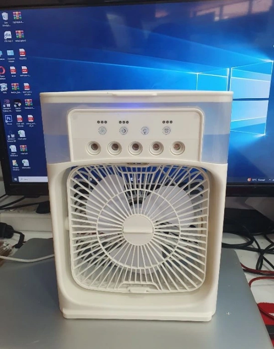 Su Ve Buz Hazneli Masa Vantilatörü 600 Ml Kapasiteli Nemlendirici Soğuk Fan Klima