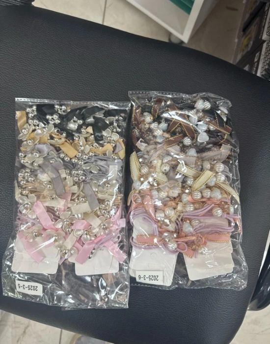 Renkli Çiçekli Boncuklu Bağlamalı 2li Toka Km 3-5 3-6