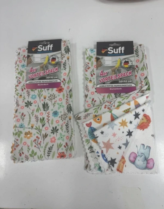 Suff Blumenkorb Mikrofiber Mutfak Bezi 4Lü 32x32