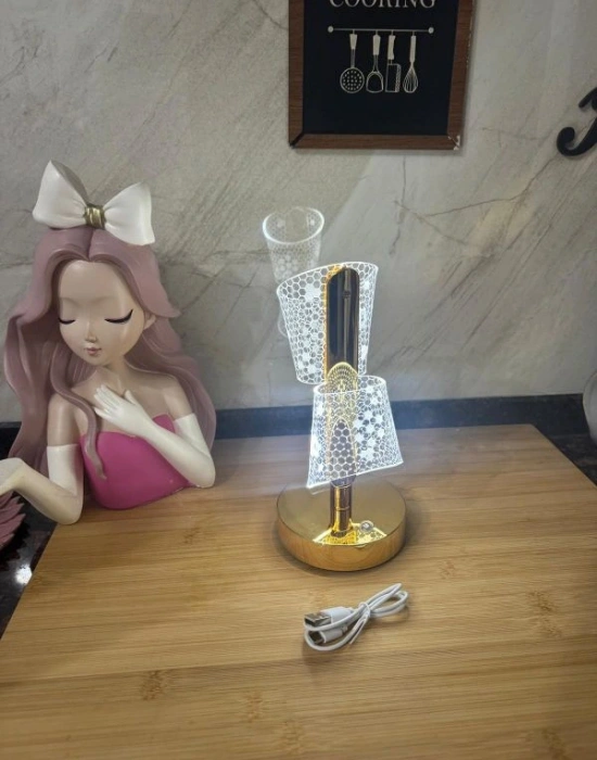 Dokunmatik Şarjlı Masa Lambası Gold 3138