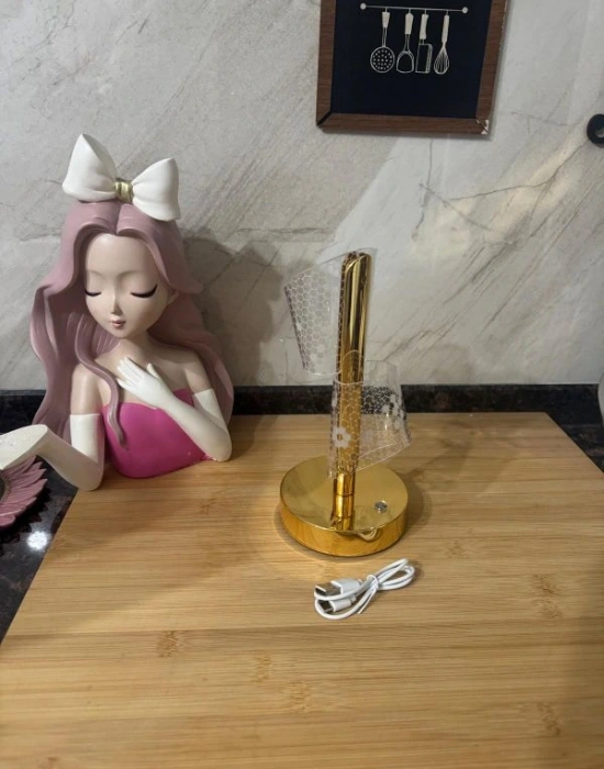 Dokunmatik Şarjlı Masa Lambası Gold 3138