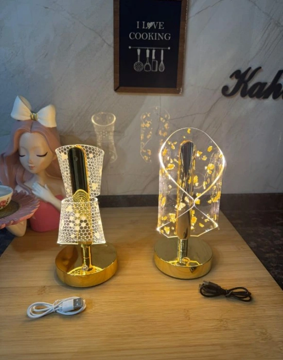 Dokunmatik Şarjlı Masa Lambası Gold 3138