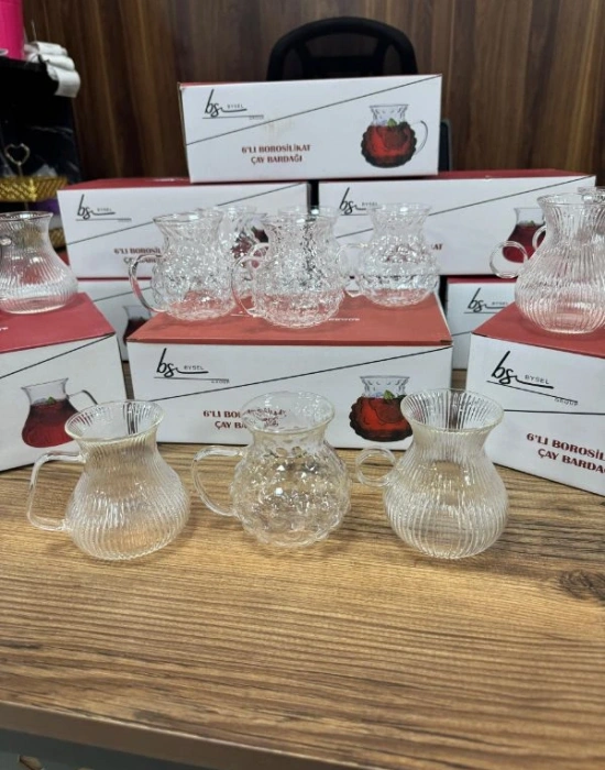 Borosilikat 6Lı Çay Bardağı