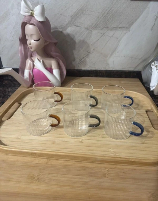 6Lı Renkli Saplı Termisil Bardak