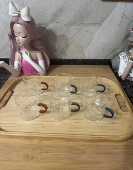 6Lı Renkli Saplı Termisil Bardak