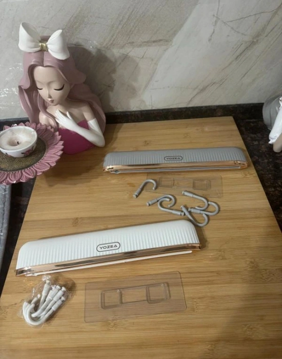 Luks Banyo Mutfak Askı 6Lı Beyaz Gri