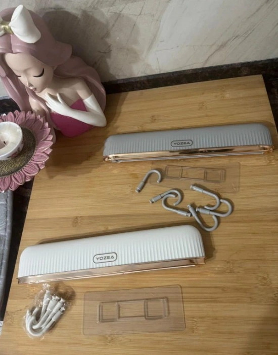 Luks Banyo Mutfak Askı 6Lı Beyaz Gri