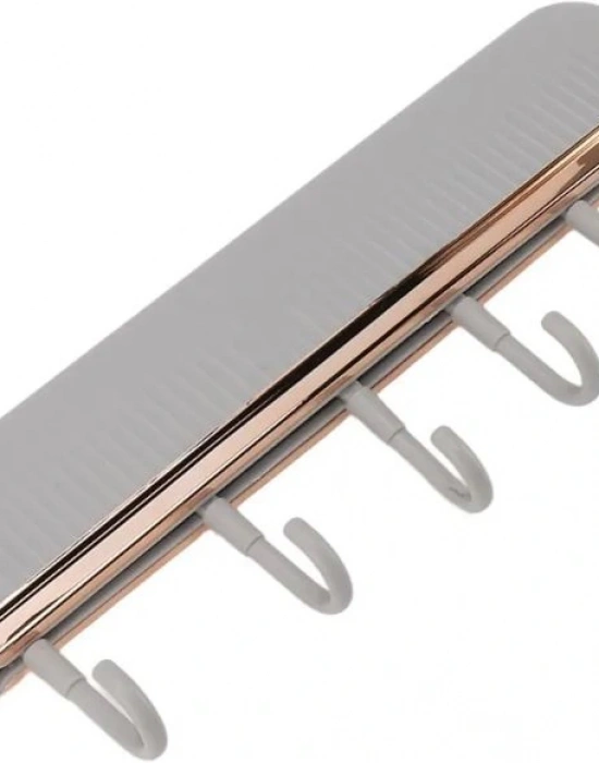 Luks Banyo Mutfak Askı 6Lı Beyaz Gri