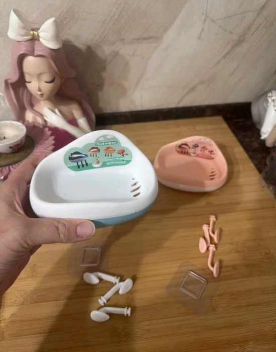 Bulut Sabun Askısı Sabunluk Mavi Pembe