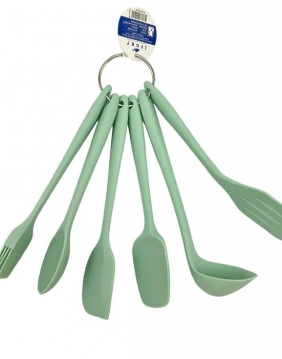 İvory Mini 6Lı Kepçeli Servis Seti Mint Yeşil