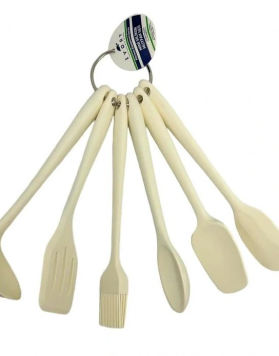 İvory Mini 6Lı Kepçeli Servis Seti krem