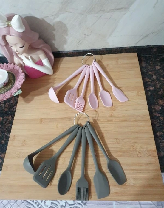 İvory Mini 6Lı Kepçeli Servis Seti pembe