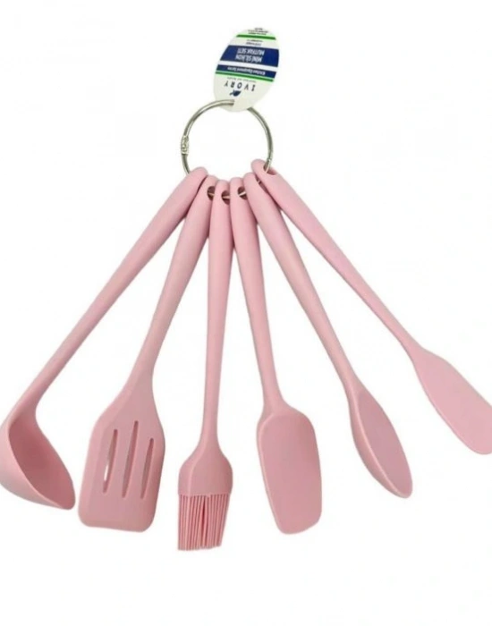 İvory Mini 6Lı Kepçeli Servis Seti pembe