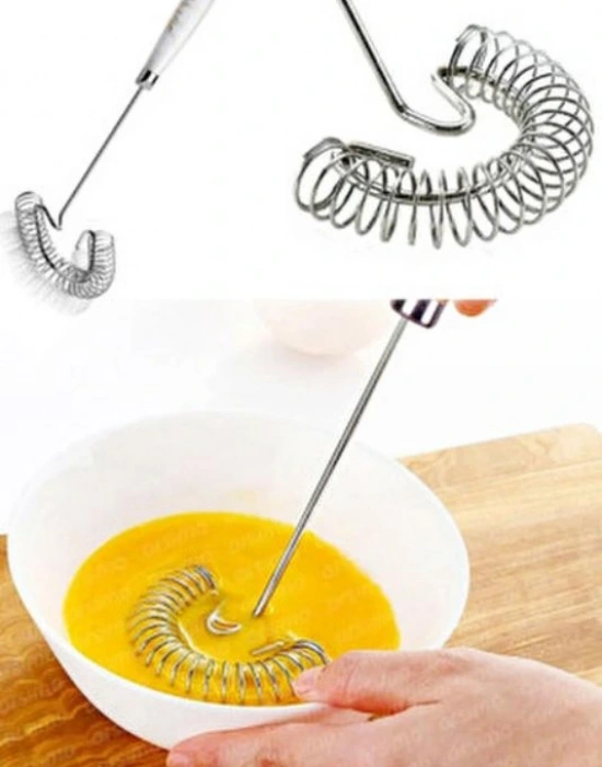 Mermer Saplı Yaylı Çırpıcı Beyaz Siyah