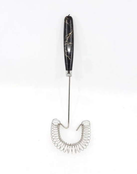 Mermer Saplı Yaylı Çırpıcı Beyaz Siyah