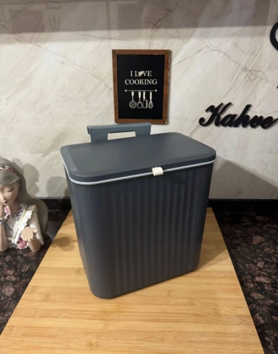 Askılı Çöp Kovası Çift Yönlü GRİ  BRNS