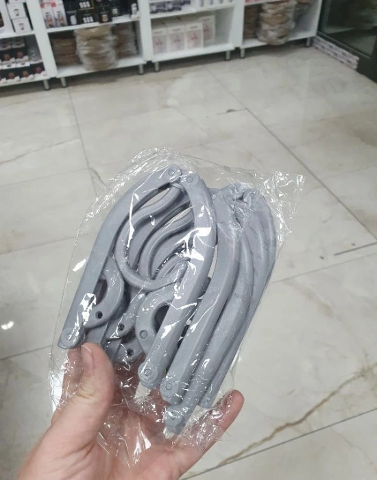 5Li Portatif Katlanabilir Seyahat Elbise Çocuk Askı Gri