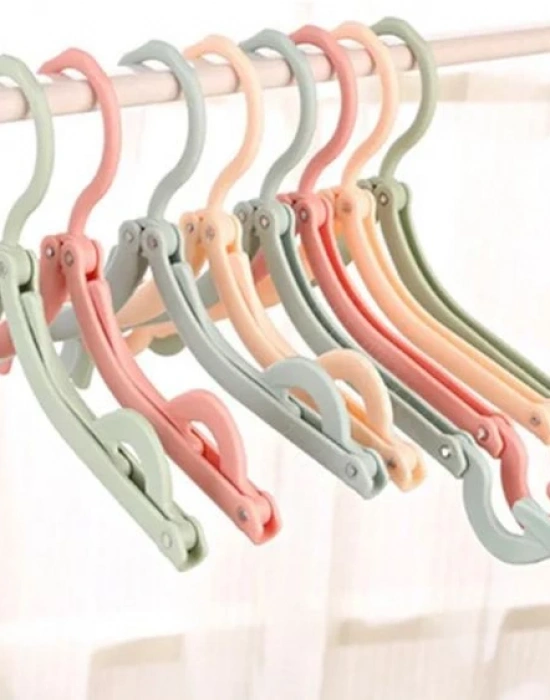 5Li Portatif Katlanabilir Seyahat Elbise Çocuk Askı Yeşil