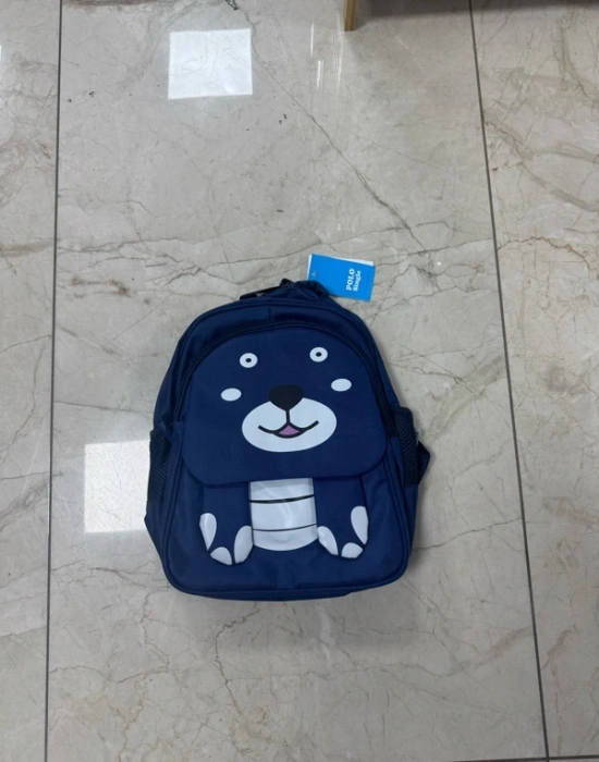 Lacivert 3Lü Long Sleeve Sevimli Anasınıfı İlkokul Çantası Köpekli