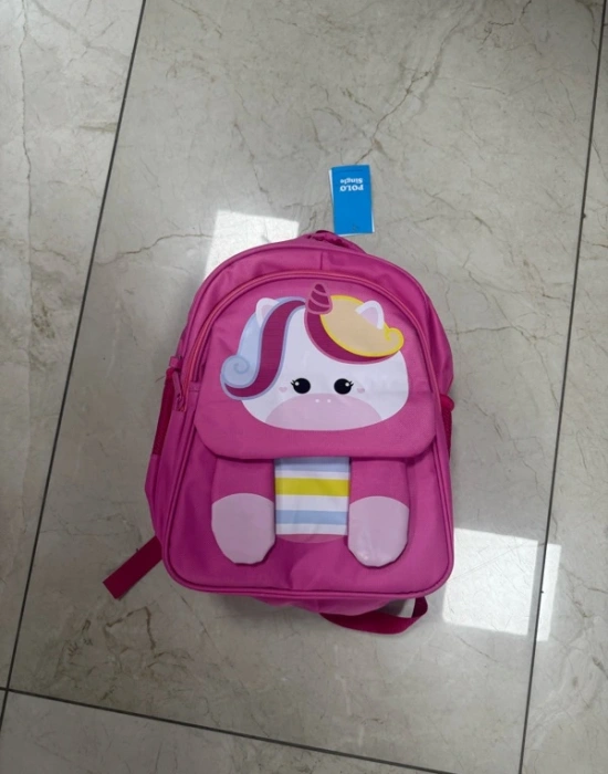 Koyu Pembe 3Lü Long Sleeve Sevimli Anasınıfı İlkokul Çantası Unicorn