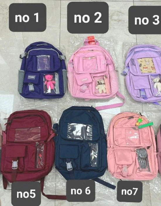 Ayı Model Kore Tarzı İlkokul Sırt Çantası Pembe