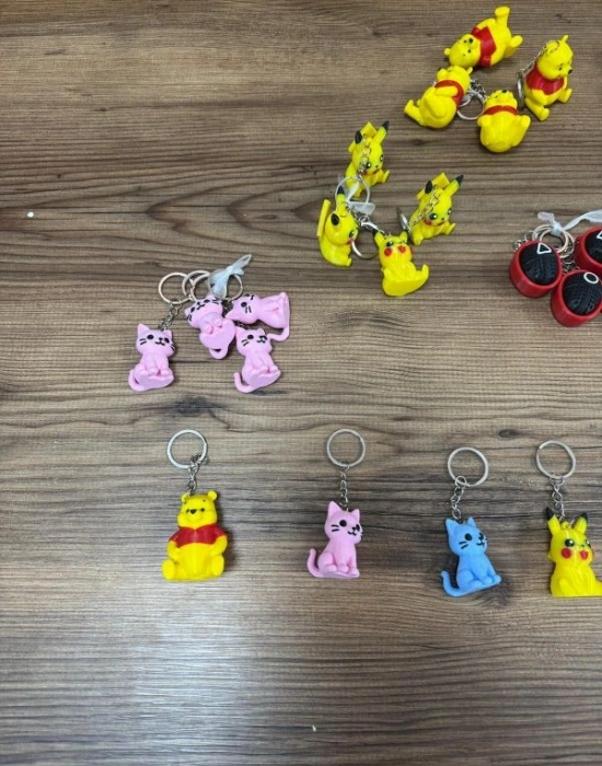 Karikatürlü Anahtarlık Kedi Pikacu Wİnnie the Pooh