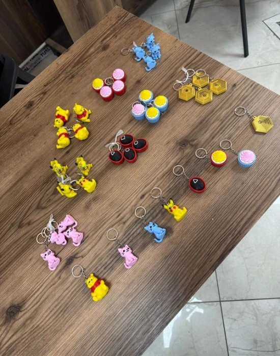 Hareketli Anahtarlık Cupcake Altıgen Squıd Game