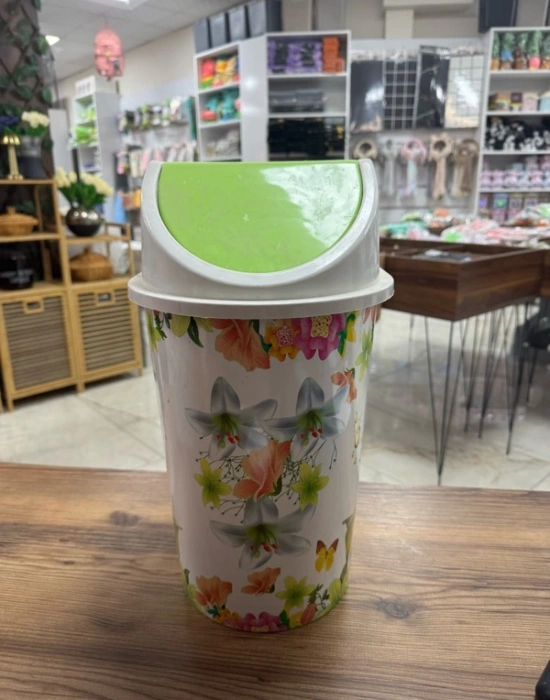 Çöp Kovası no2 Çiçek Desenli Melisa