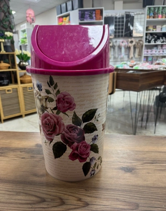 Çöp Kovası no2 Çiçek Desenli Melisa