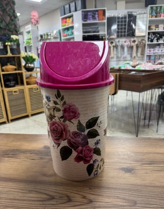 Çöp Kovası no2 Çiçek Desenli Melisa