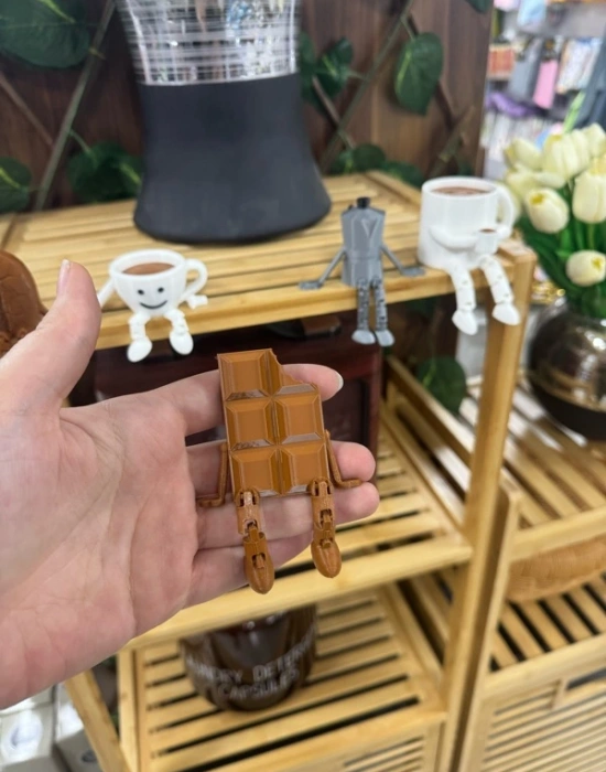 Çikolata Sevimli Mini Kahve Köşesi Obje Biblo