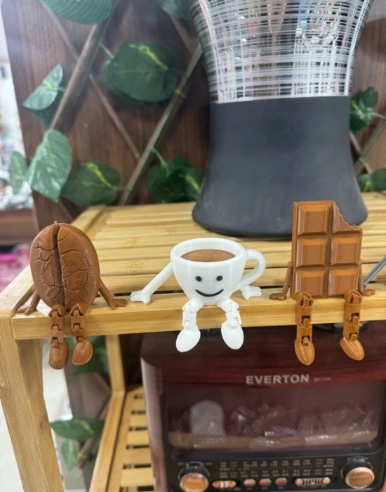 Çikolata Sevimli Mini Kahve Köşesi Obje Biblo