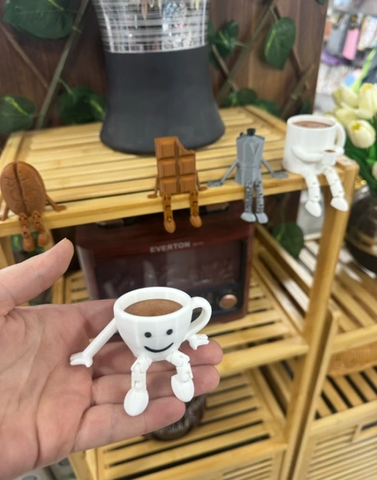 Gülen Yüz Kupa Sevimli Mini Kahve Köşesi Obje Biblo