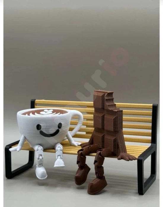 Çikolata Sevimli Mini Kahve Köşesi Obje Biblo