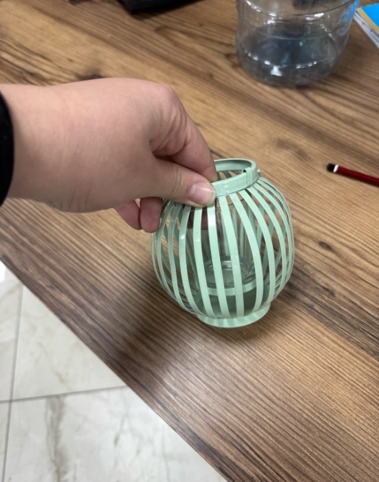 Kafes Tel İçi Cam Mumluk