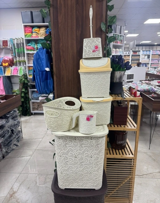 Örgü Çamaşır Sepet set 6 parça