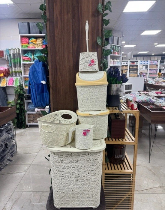 Örgü Çamaşır Sepet set 6 parça