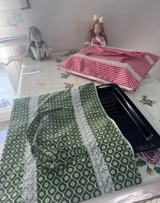 Fırın Tepsi Borcam Taşıma Çantası Kılıfı KIRMIZI