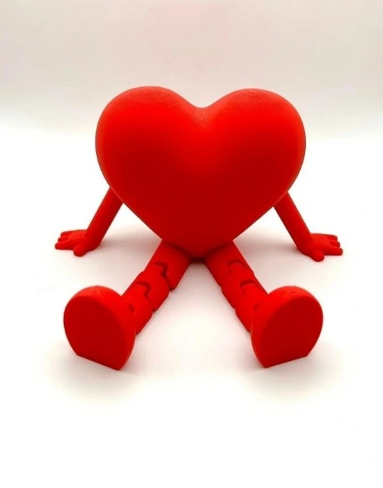 Kalp Kırmızı Sevimli Mini Kahve Köşesi Obje Biblo