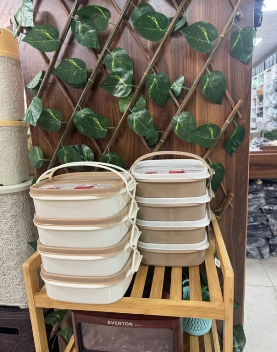 T. 4Lü Saklama Kabı Sefer Tası 4 Katlı Beslenme Kutusu