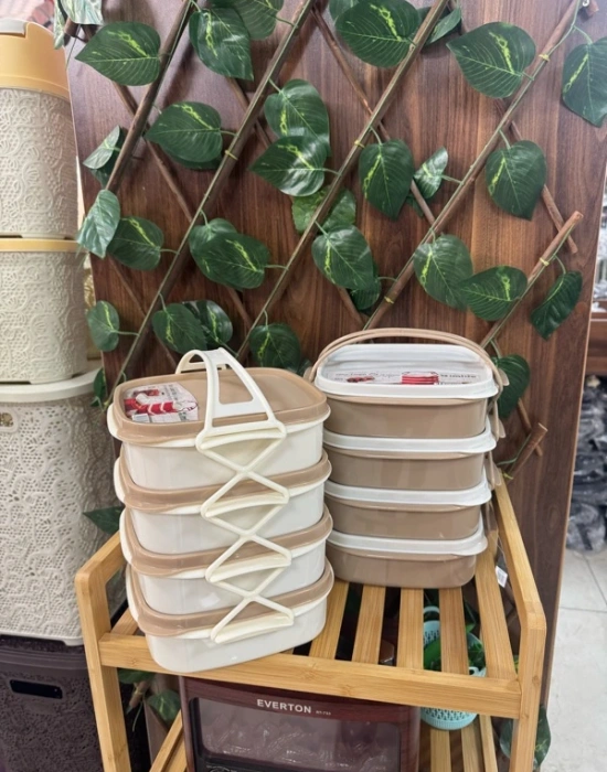 T. 4Lü Saklama Kabı Sefer Tası 4 Katlı Beslenme Kutusu