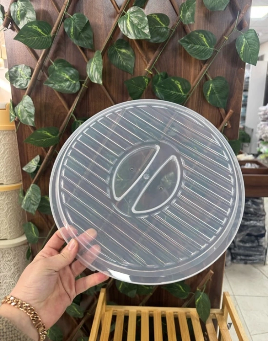 T. Şeffaf Yuvarlak Borcam Kapak  26 cm