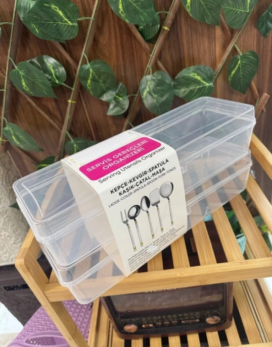 T. 2Li Servis Gereçleri Organizer Şeffaf 37x12x8 CM